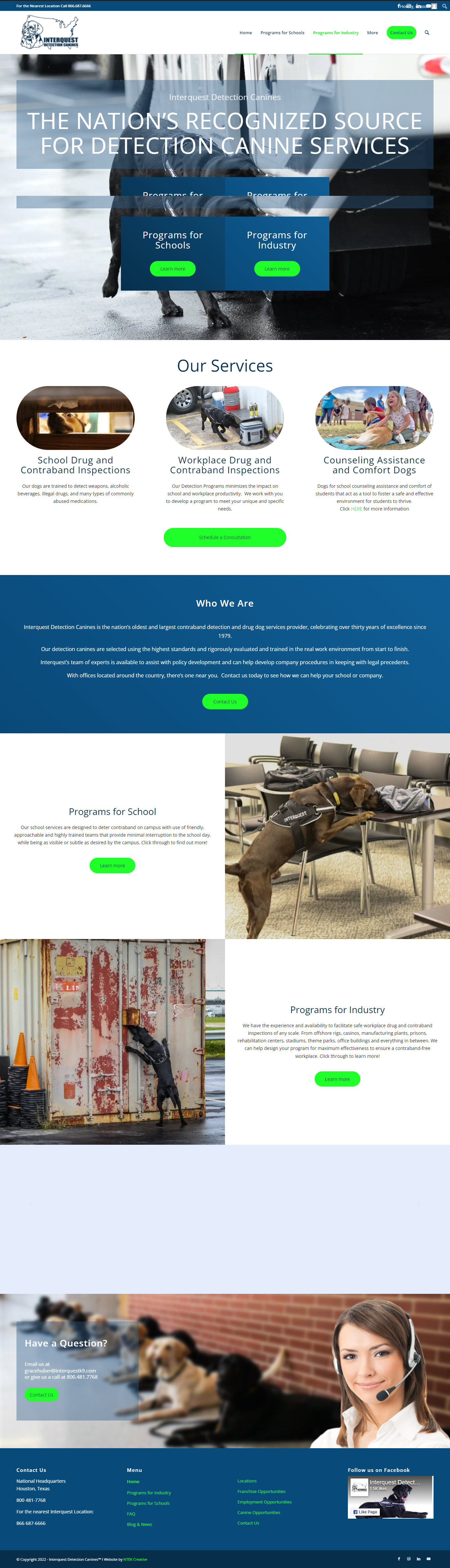 NTEK Creative Web Designed Website - Interquest Caninies